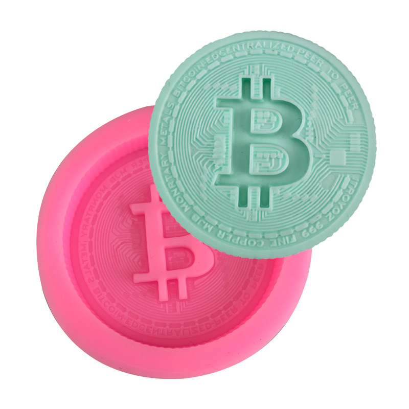Candle Making Supplies Online - 1/3 Stück Bitcoin-Logo Seifenform Silikon-Kuchenform Backzubehör