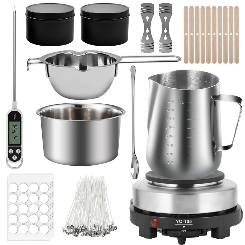 Candle Making Supplies Usa - Glintmos DIY Kerzenherstellungsset mit Heizplatte, Kerzenherstellungszubehör