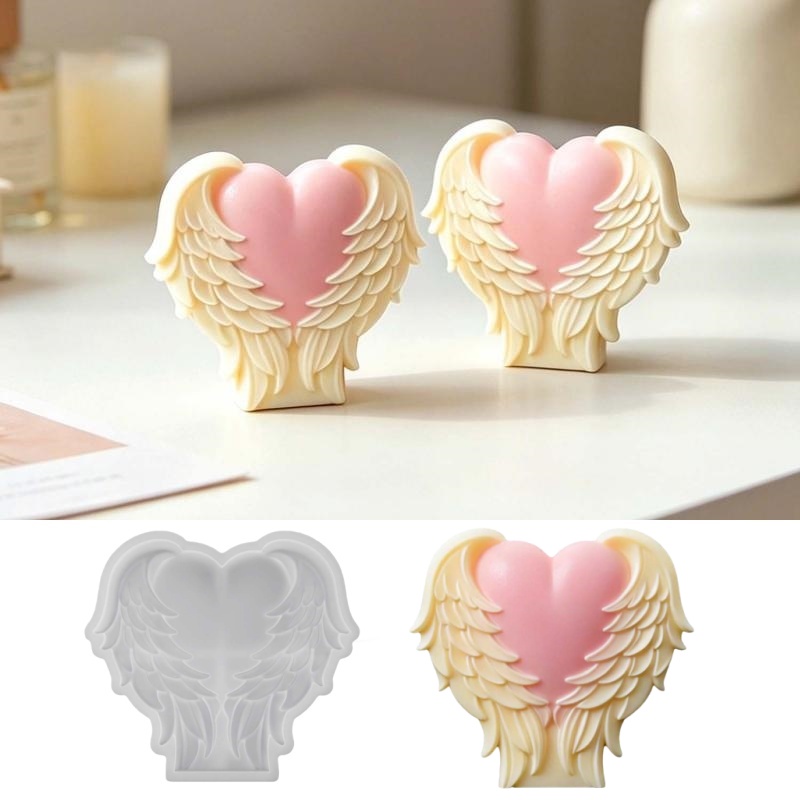 Candle Making Supplies Usa - 3D Love Wings Silikon-Kerzenform DIY Desktop-Gipsornament-Herstellung
