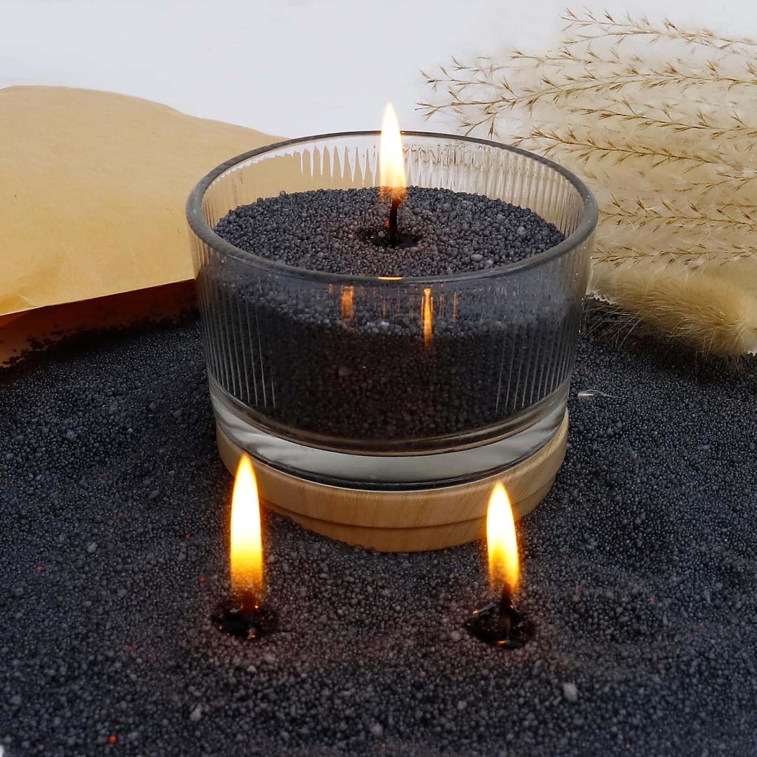 Schwarzer Kerzensand mit Docht – Candle Supplies Storage Bewertung und Preis